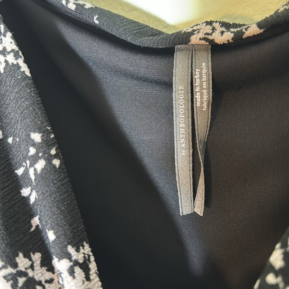 Anthropologie black floral sweetheart top blouse size L - Picture 6 of 9
